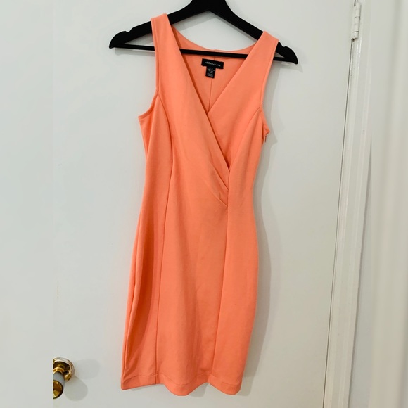 Coral Fitted Dress - Picture 1 of 6